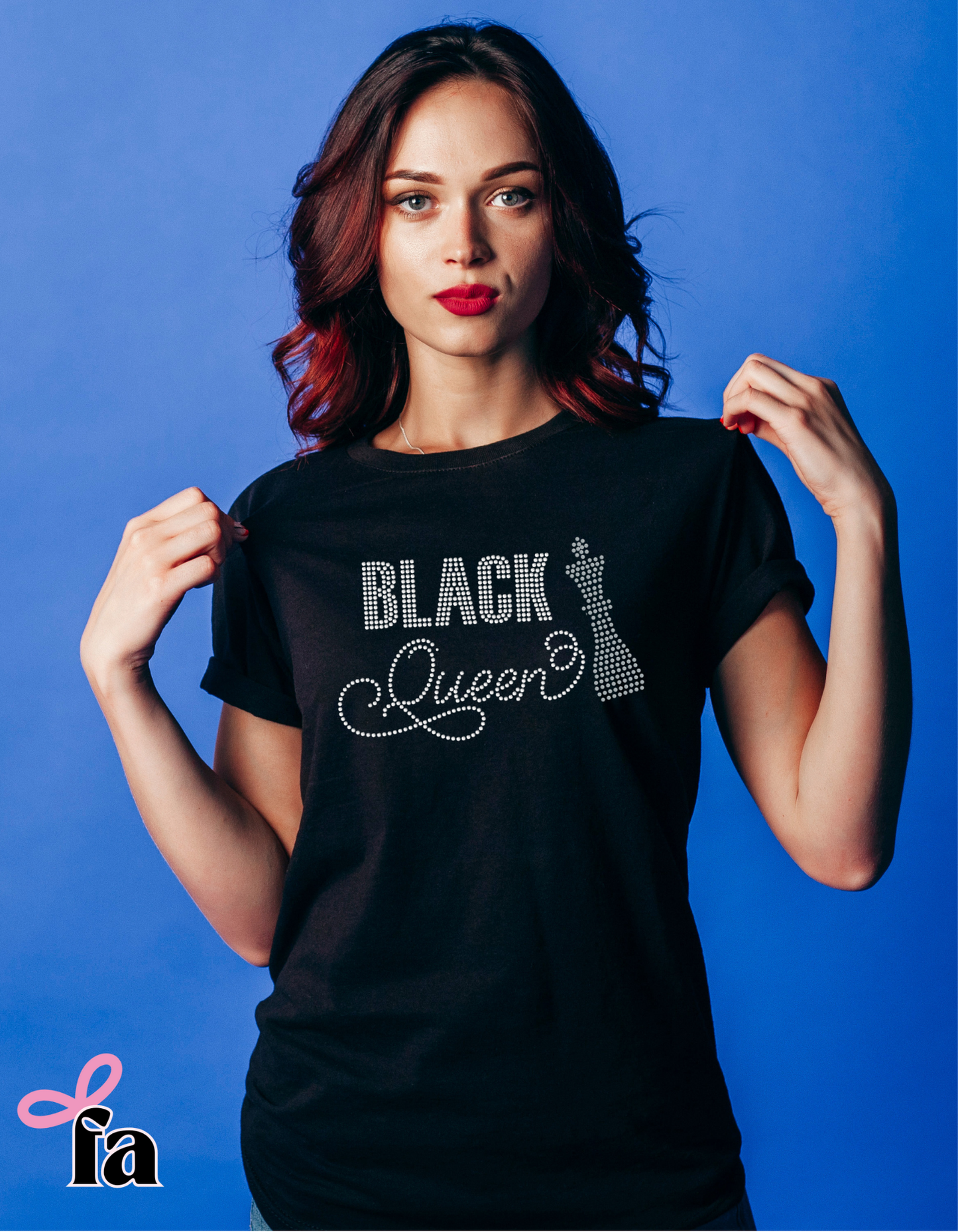 Black Queen Rhinestone T-Shirt